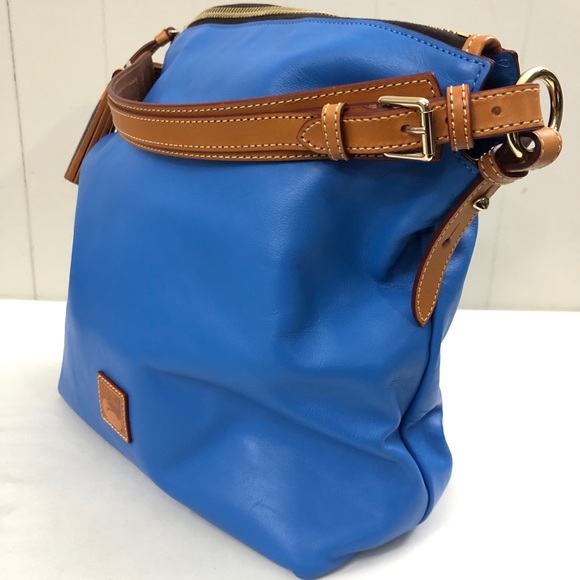 DOONEY & BOURKE Blue Leather Hobo Bag McKENZIE w/Wallet and Keychain - Picture 9 of 13